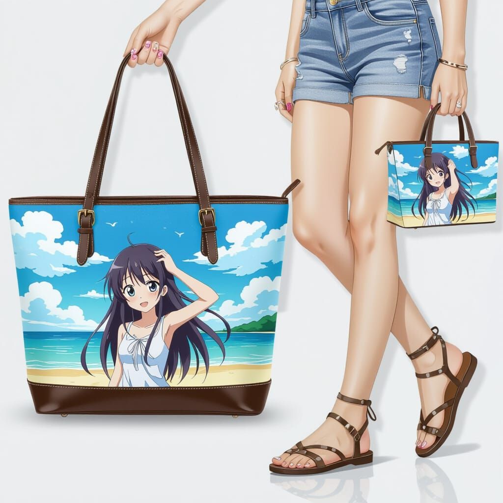 Anime Summer Shoes and Matching Bag