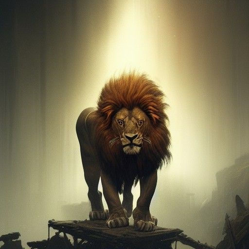 Golden Lion Stalking with Death Stare