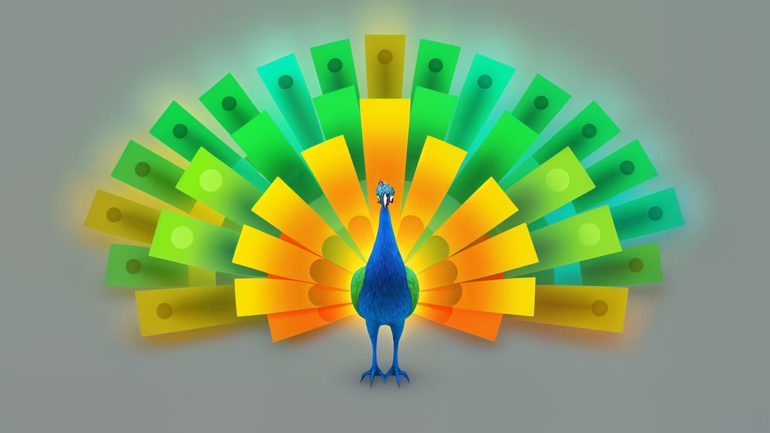 Abstract Peacock in Luminescent Hues