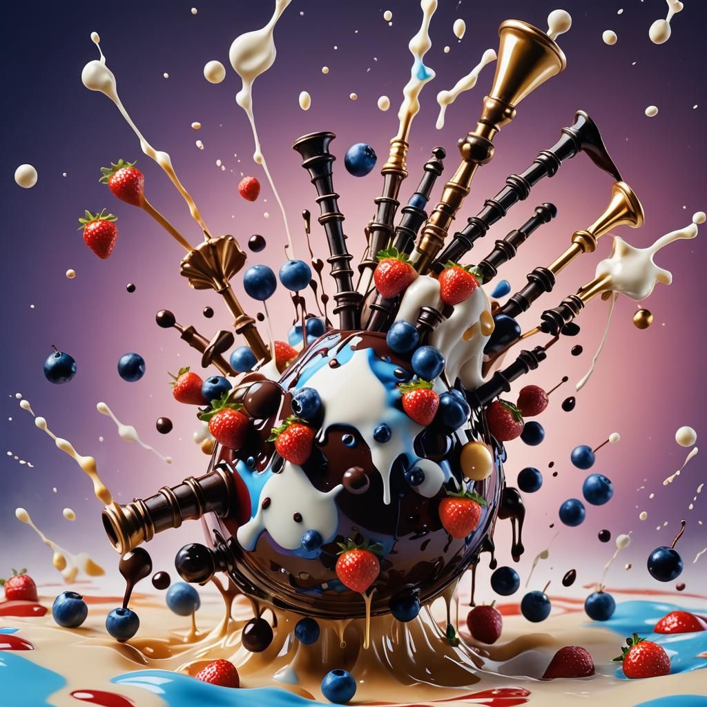 Fantasy Liquids Form Bagpipes in Mid-Air Collision