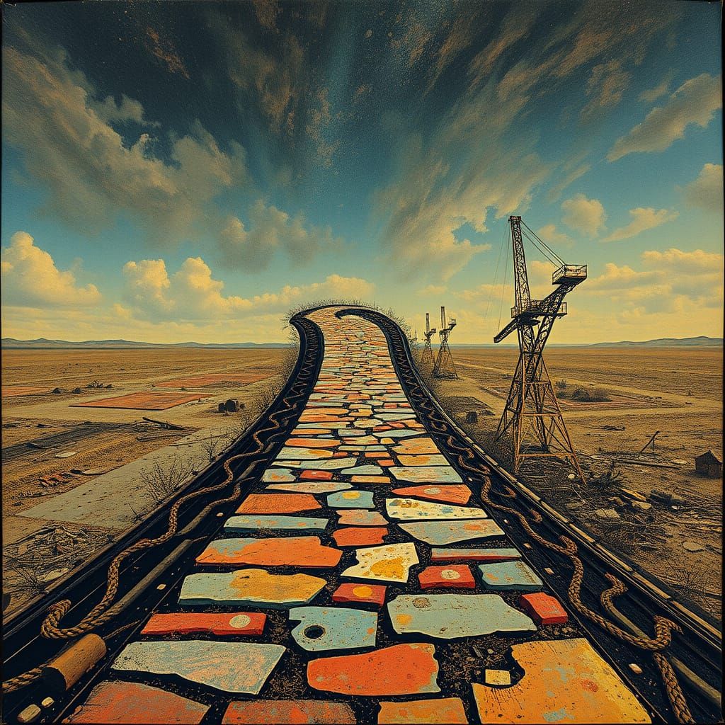 Surreal Pathway to Infinity: Mixed Media Art