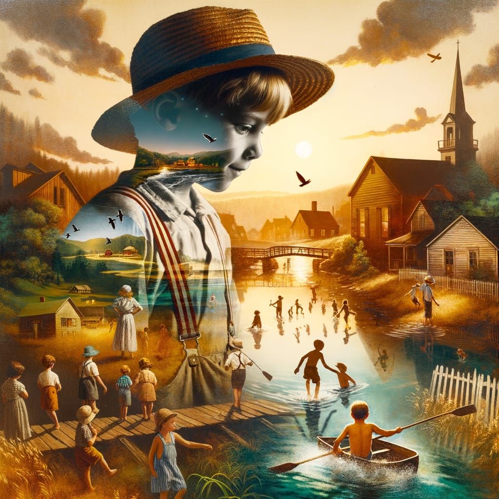 Whimsical Childhood Escapades in a Quaint Past Era