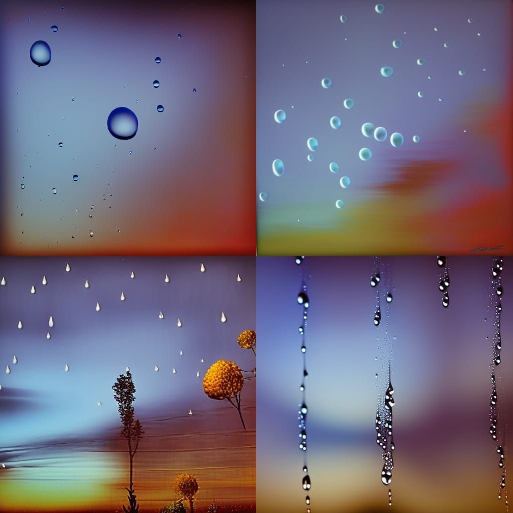 Calm Blue Night: Shaded Droplets