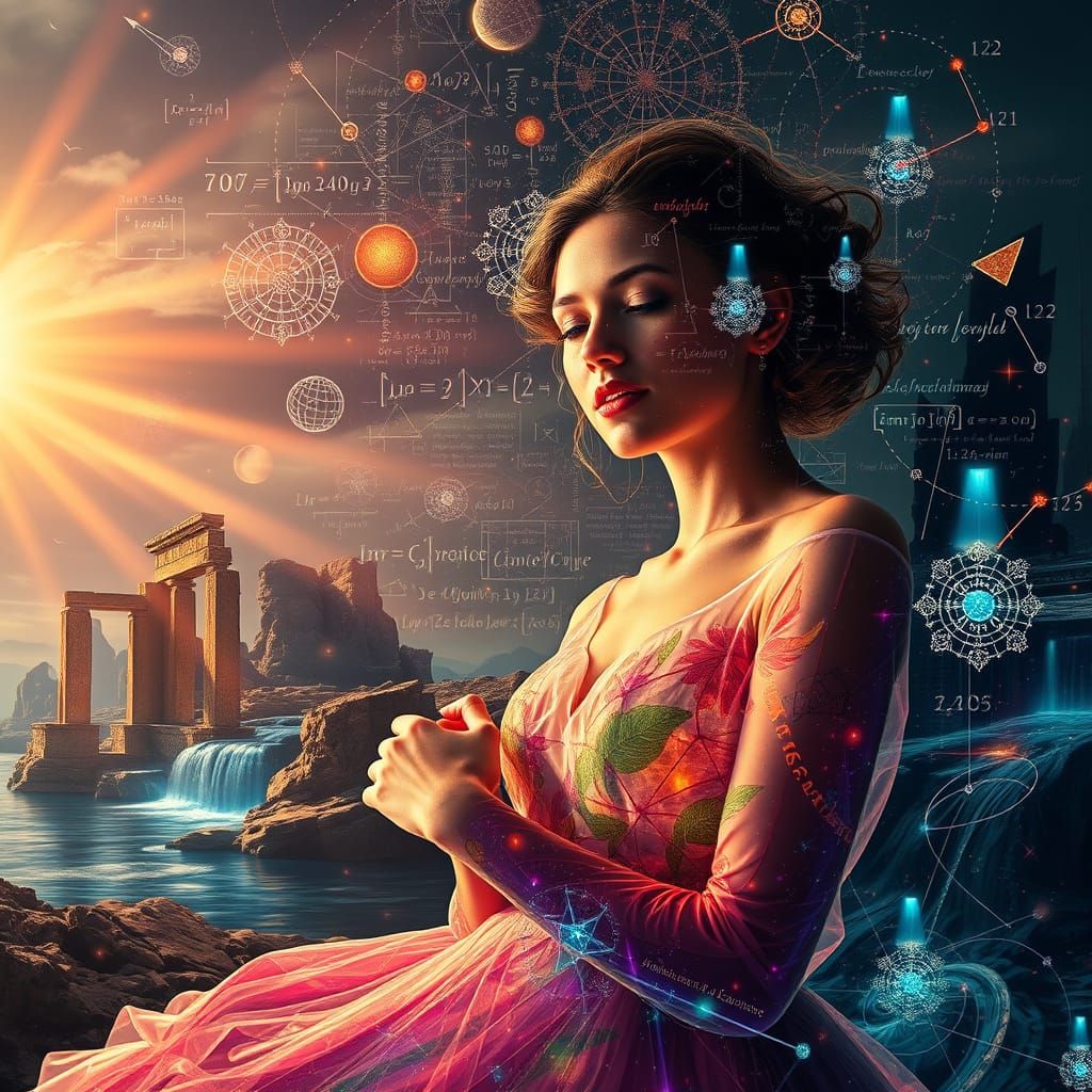 Enchanting Mathematician in Whimsical Surrealism