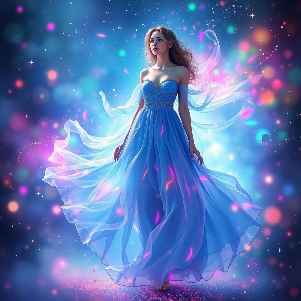 Iridescent Woman in Dreamy Digital Art