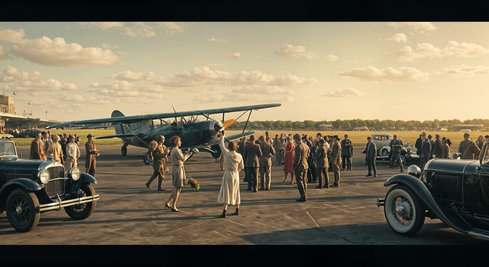 Lindbergh's Arrival in Paris: A 1920s Cinematic Scene