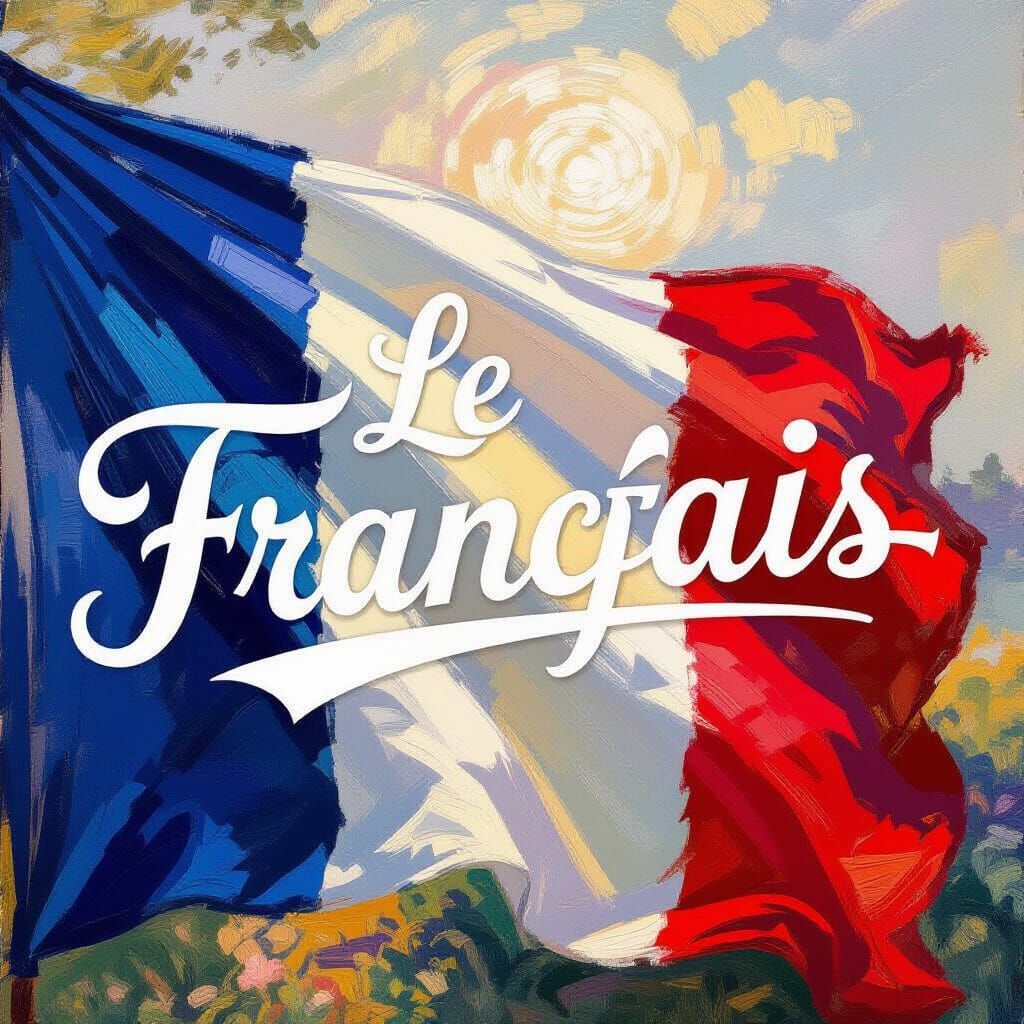 Elegant "Le Français" On Vibrant French Flag