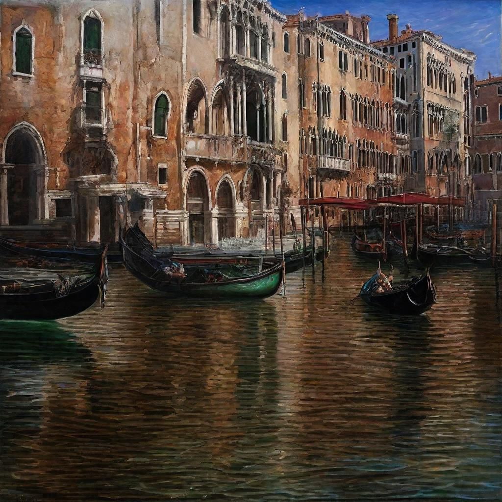 Venetian Carnival in Stained Glass Style