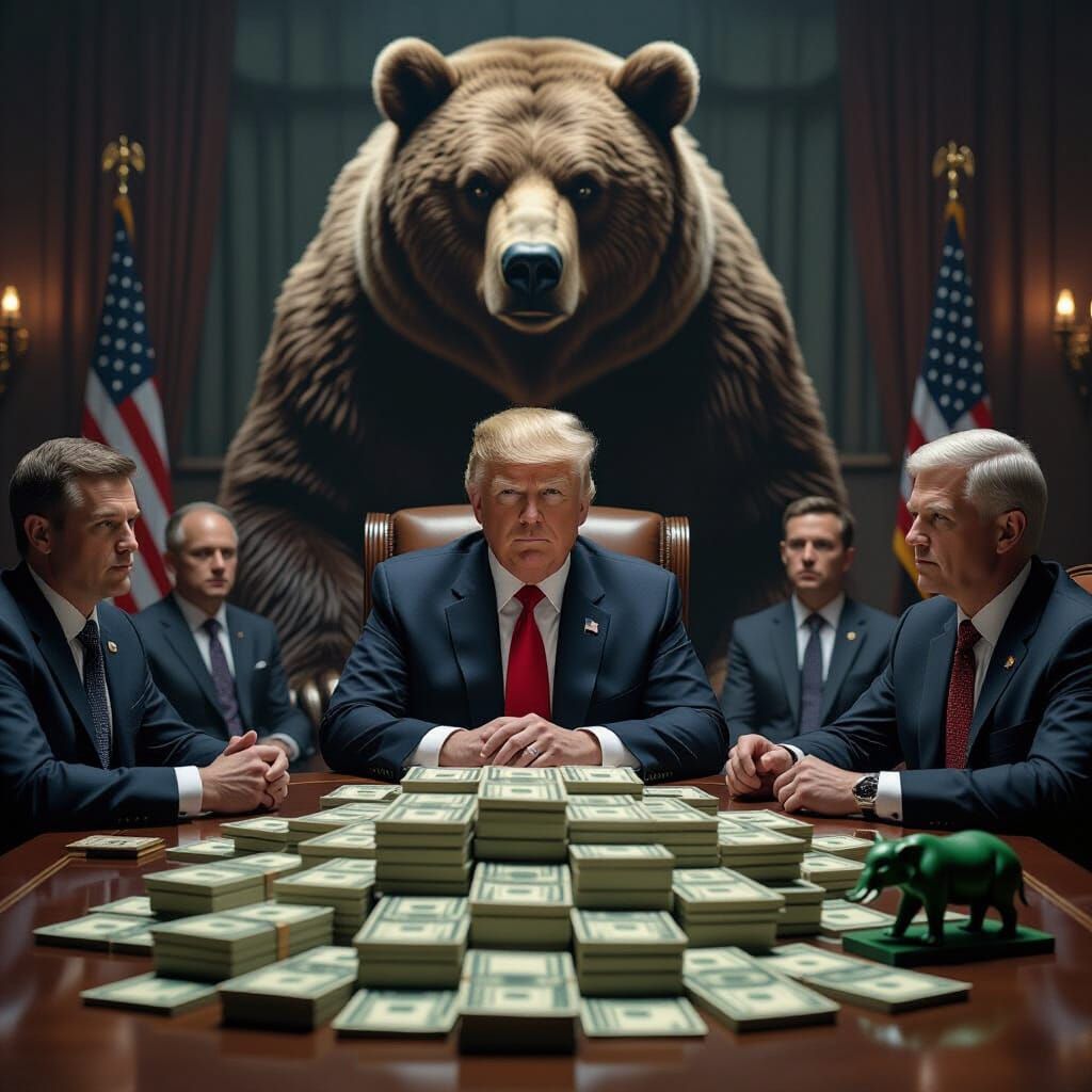 Tense NATO Summit with Trump and Putin in Photorealistic Sty...