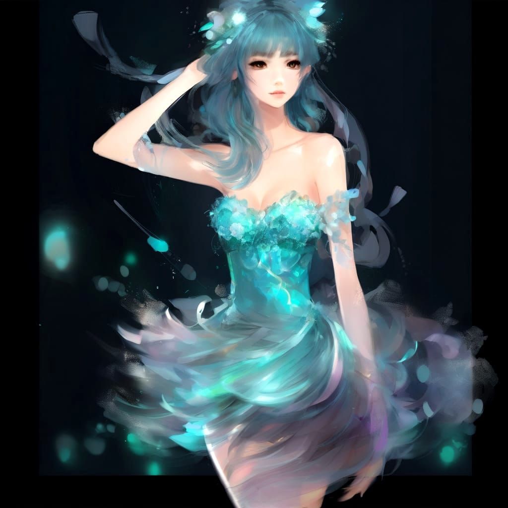 Digital Dreamscape with Fluffy Brushes and Wet Edges in Cybe...