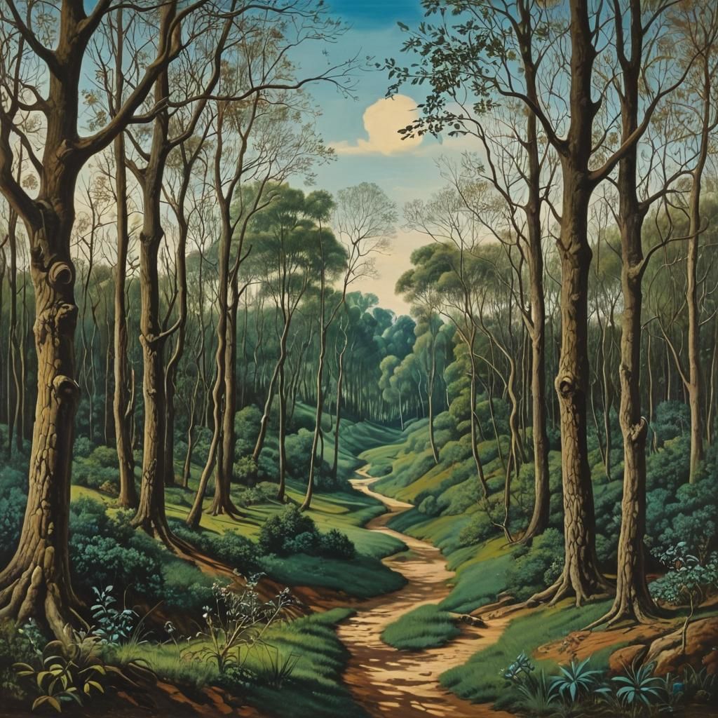 Surreal Wooded Landscape in Dali Style