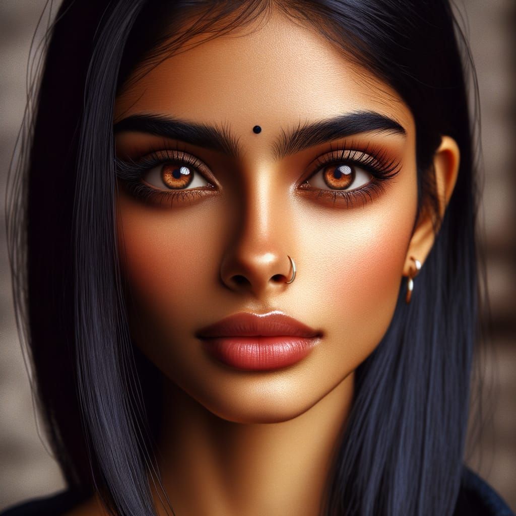 Enchanting British-Indian Beauty in Moody Neon Light