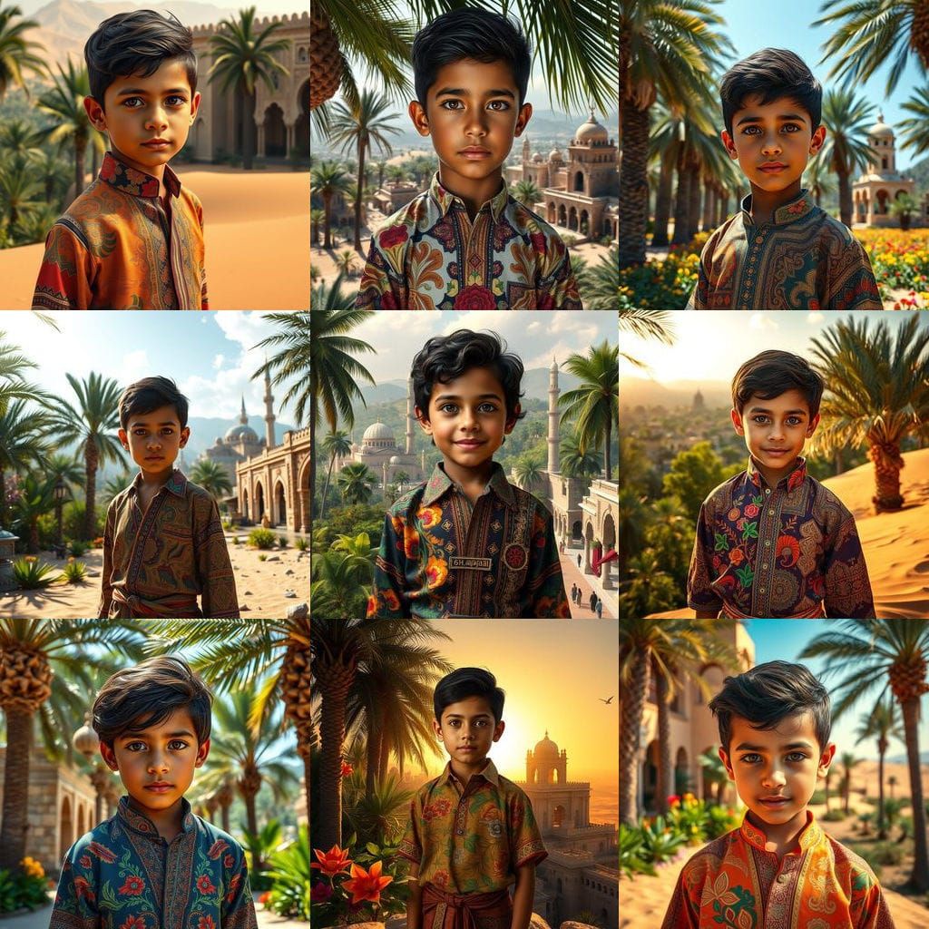 Exotic Boy with Piercing Gaze, Fusing Brazilian, Lebanese, a...