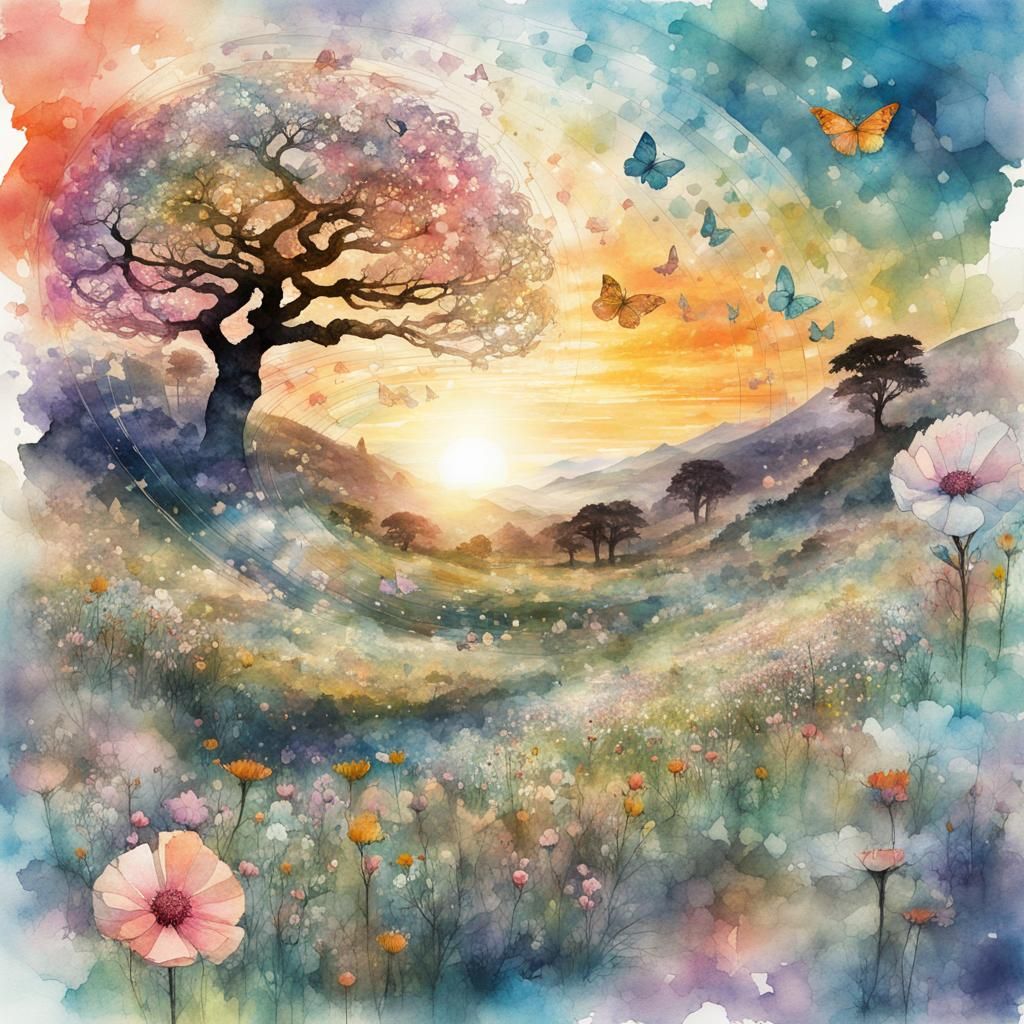 Stone advent spiral Cosmic garden of life Japanese blossom c...