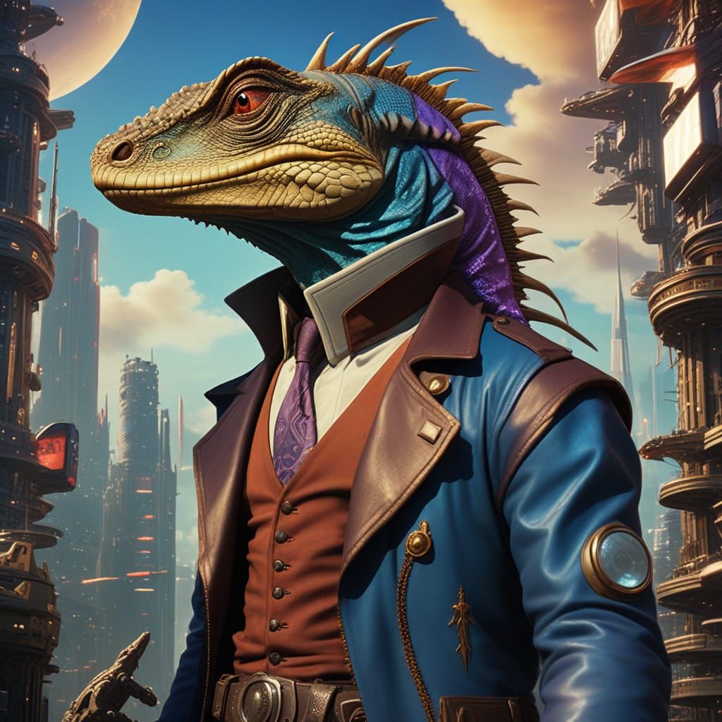 Cyberpunk Lizard Kings