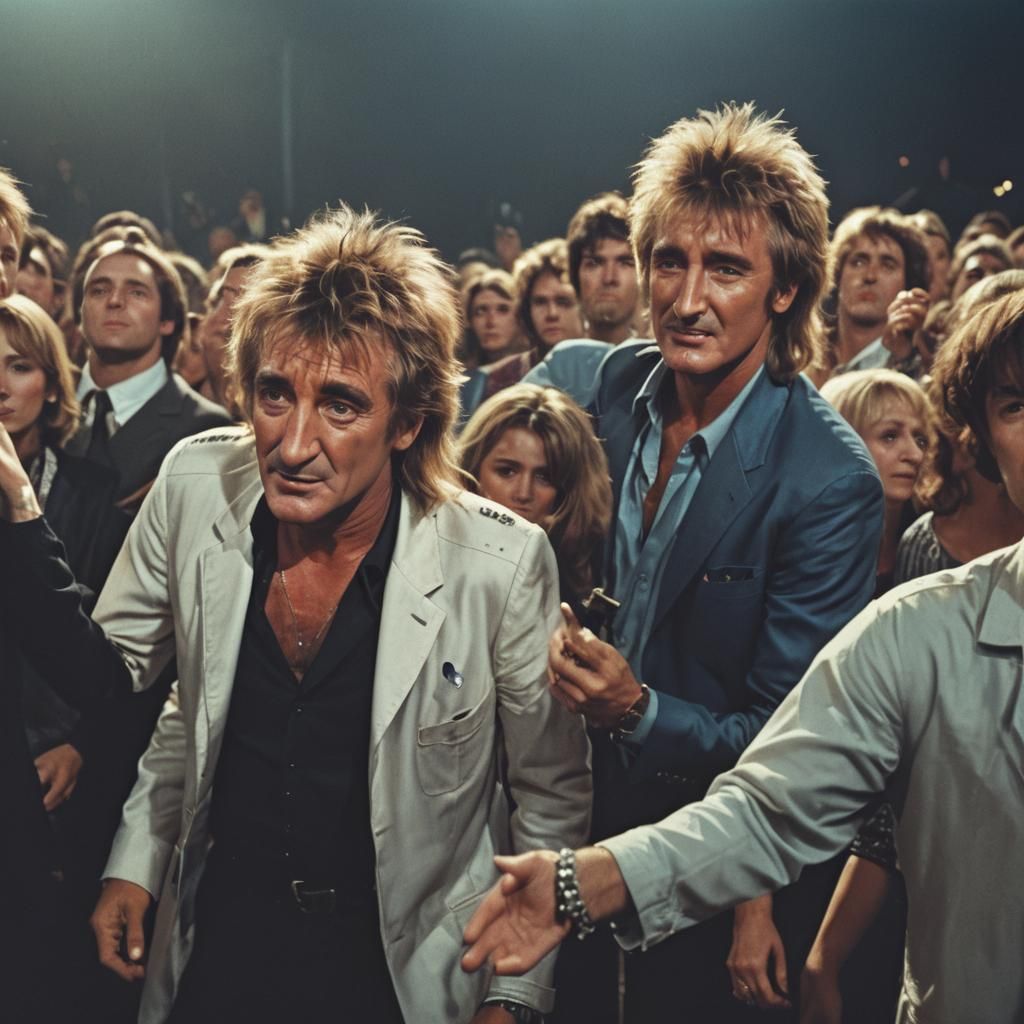 Rod Stewart and Faces: Cinematic Film Still