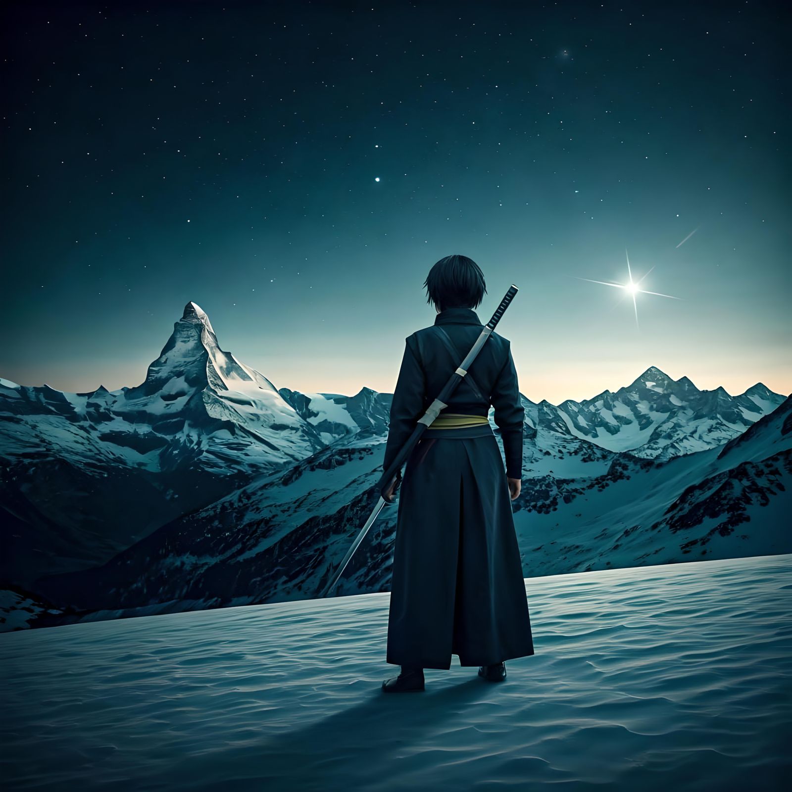 Dramatic Katana Demonstration in Cinematic Style