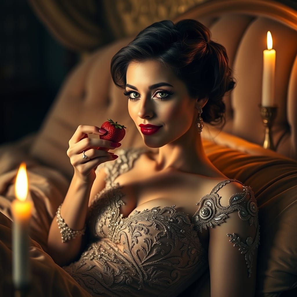 Baroque Lady in Velvet Dreams