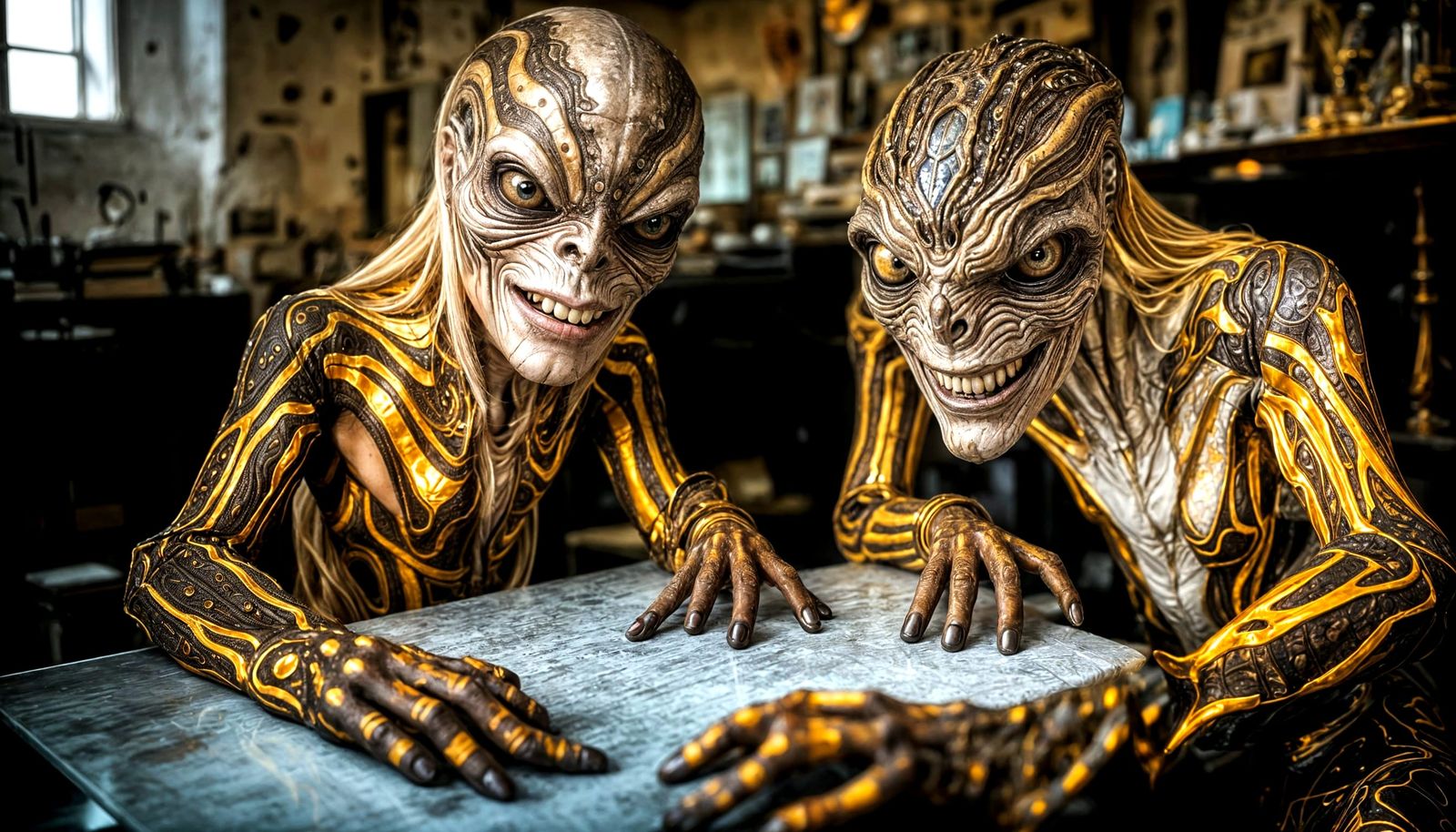 Photorealistic Aliens with Exotic Fashion and Complex Skin