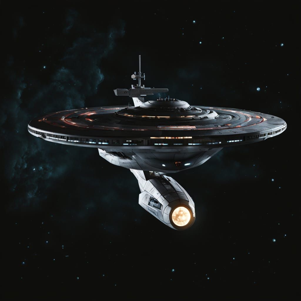 Majestic Starfleet Warship USS Vengeance in Futuristic Space