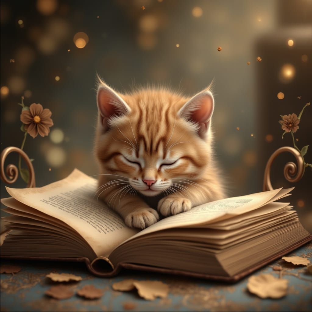 Kitten's Nap: A Nostalgic Vintage Scene