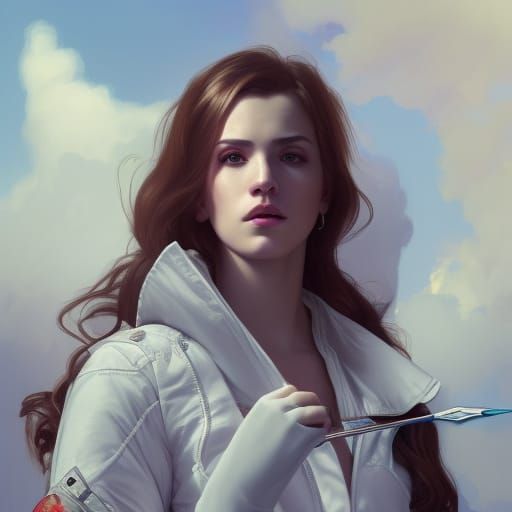 Girl Archer Portrait in Hyperdetailed Digital Art Style