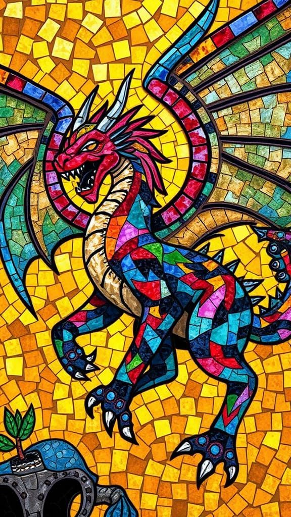 Vibrant Monster Mosaics of Ancient Creatures in a Dreamlike ...