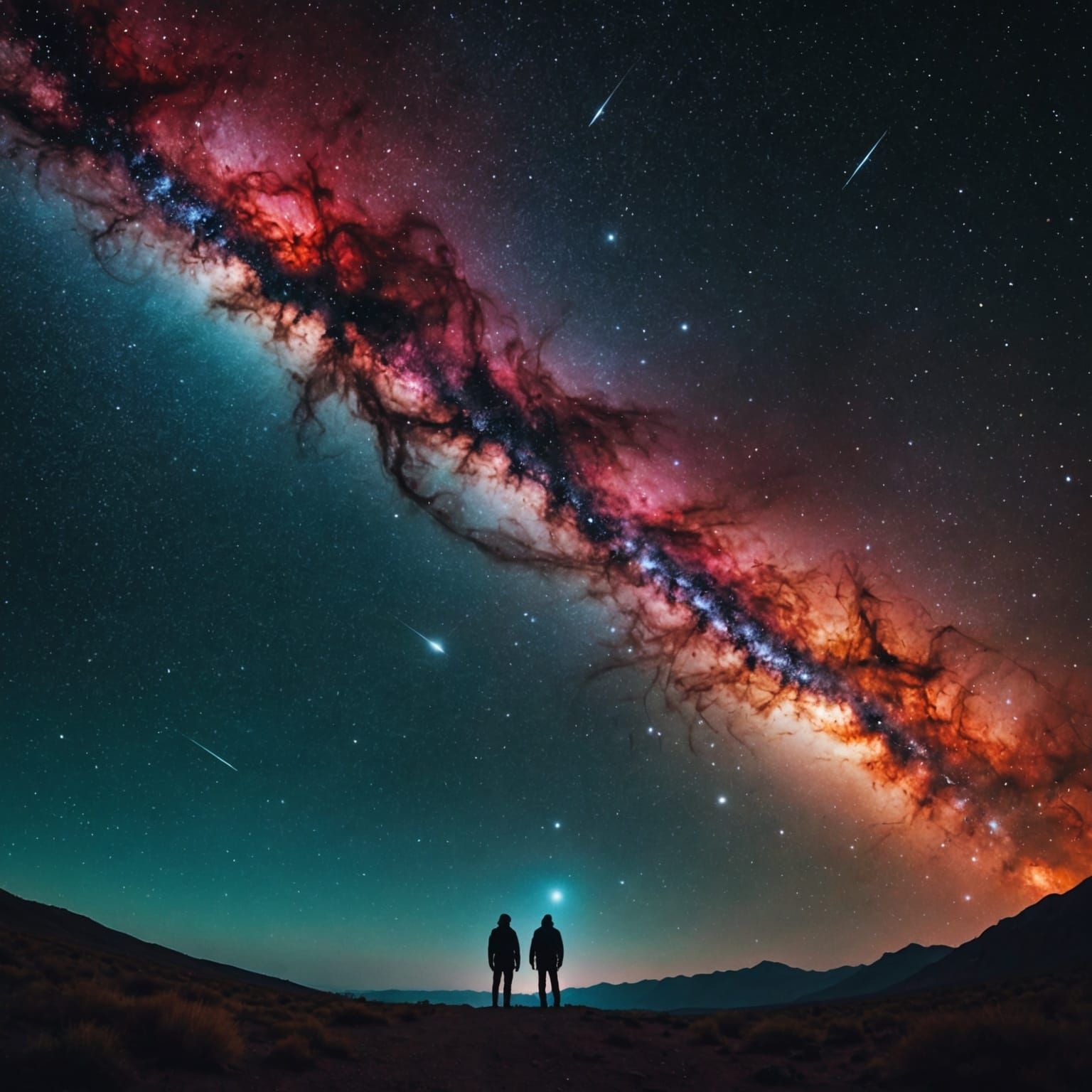 Dramatic Spiral Galaxy with Nebula and Stars