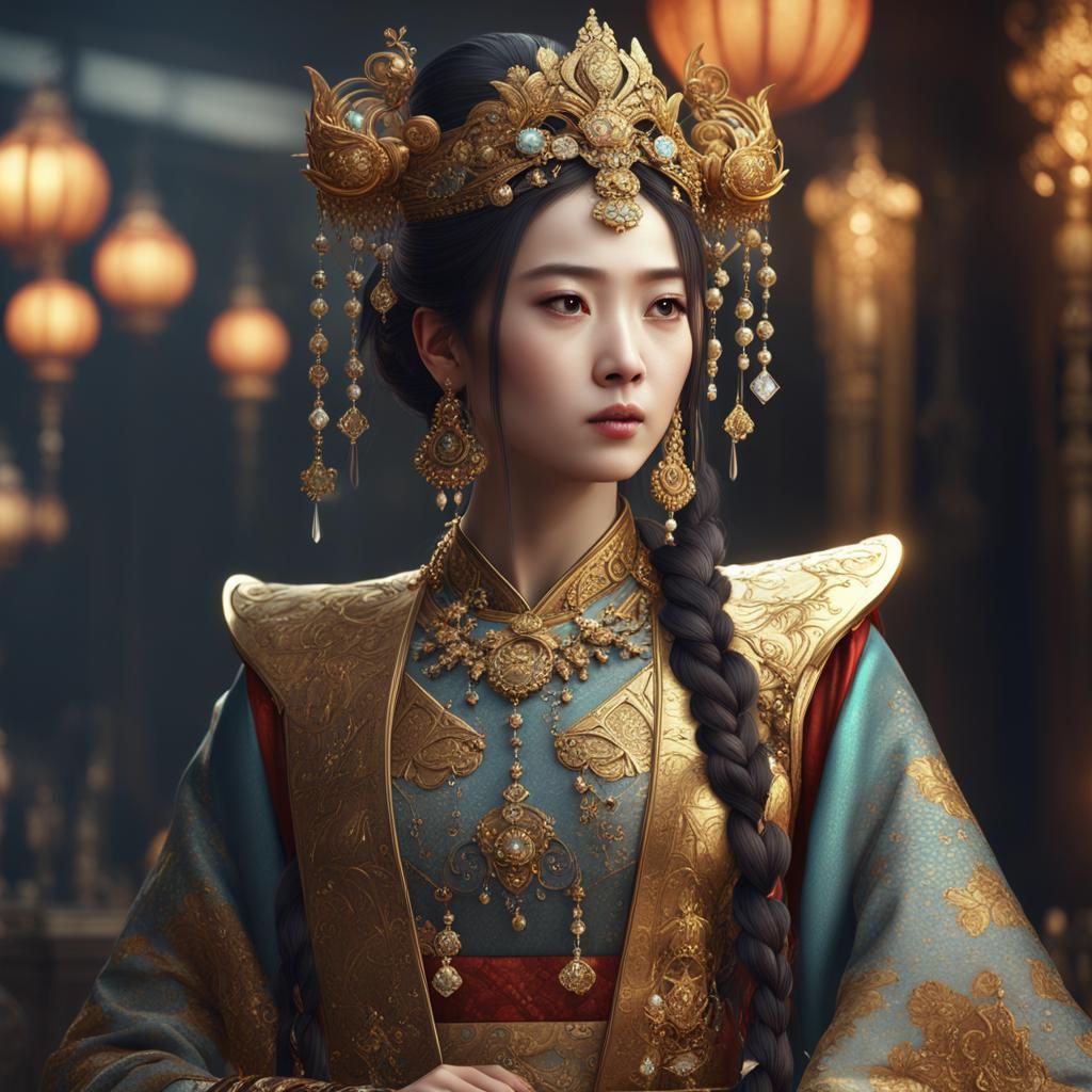 Beautiful Korean Princess in Detailed Matte Painting