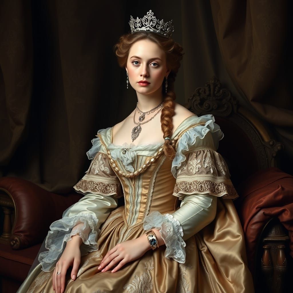 Queen Caroline Matilda in Georgian Romance Style