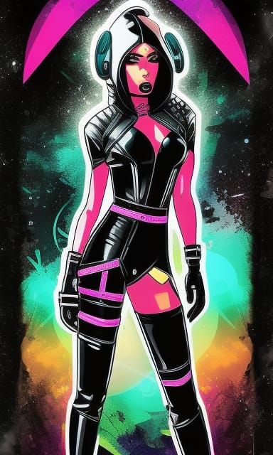 Alien Supermodel Space Hustler in Comic Art Style