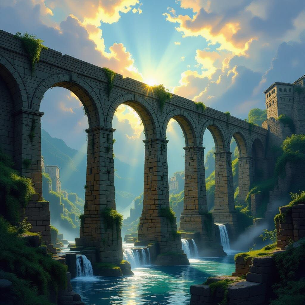 Majestic Ayleid Aqueduct at Sunrise