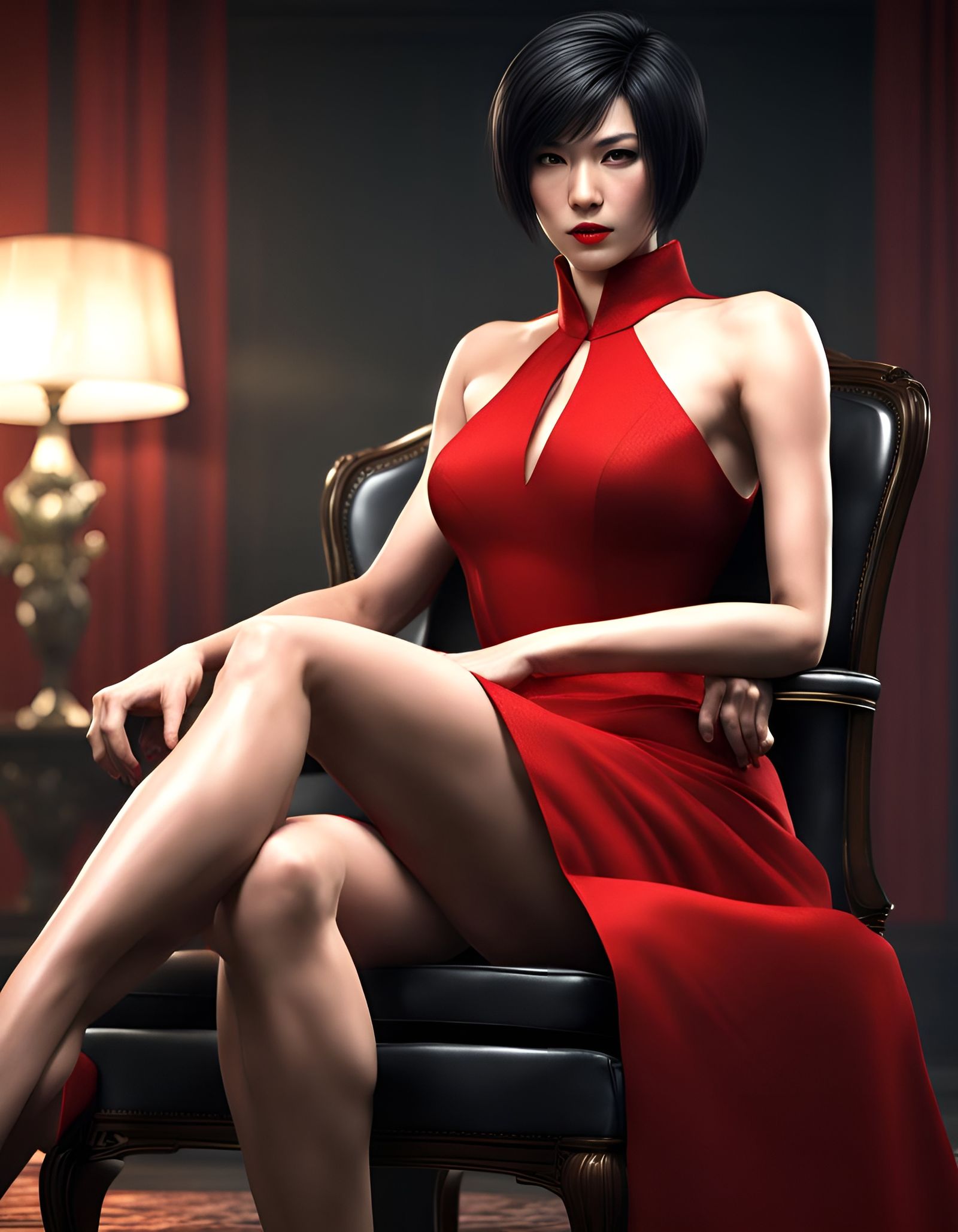 Ada Wong in Red Dress: Ultra HD Realism