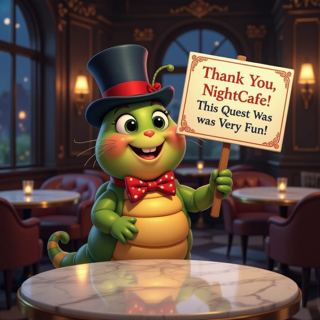 Happy Caterpillar Thank You Sign in Storybook Cafe