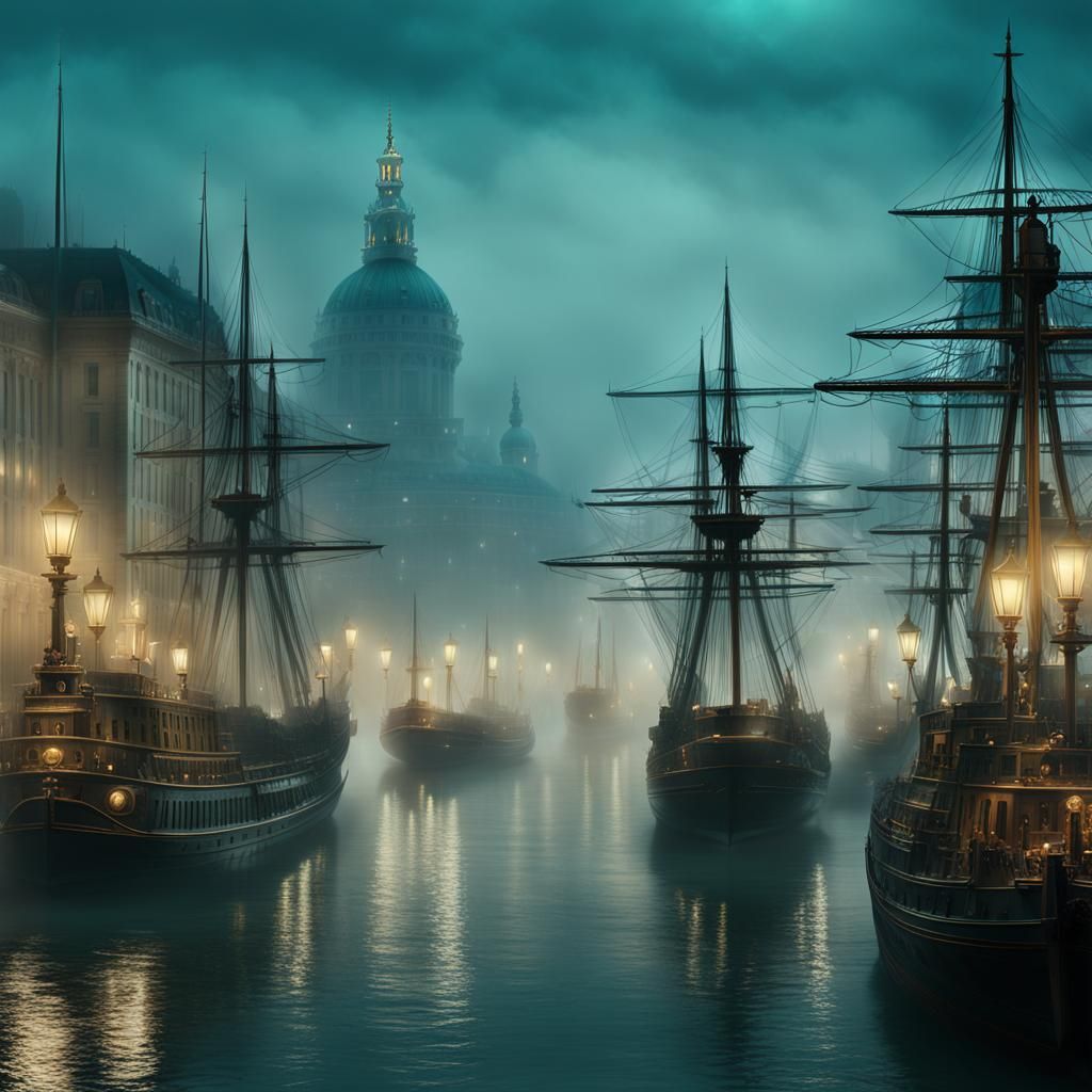 Vienna Harbour in Misty Aqua Tones