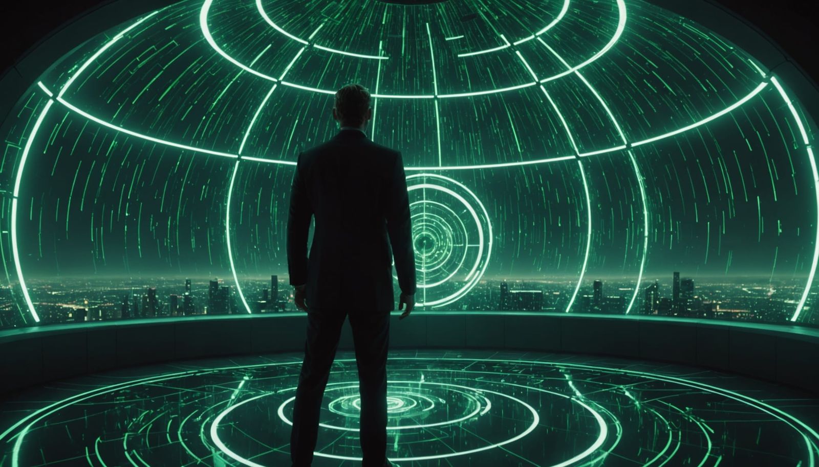 Retro-Futuristic Agent in Cosmic Observation Chamber