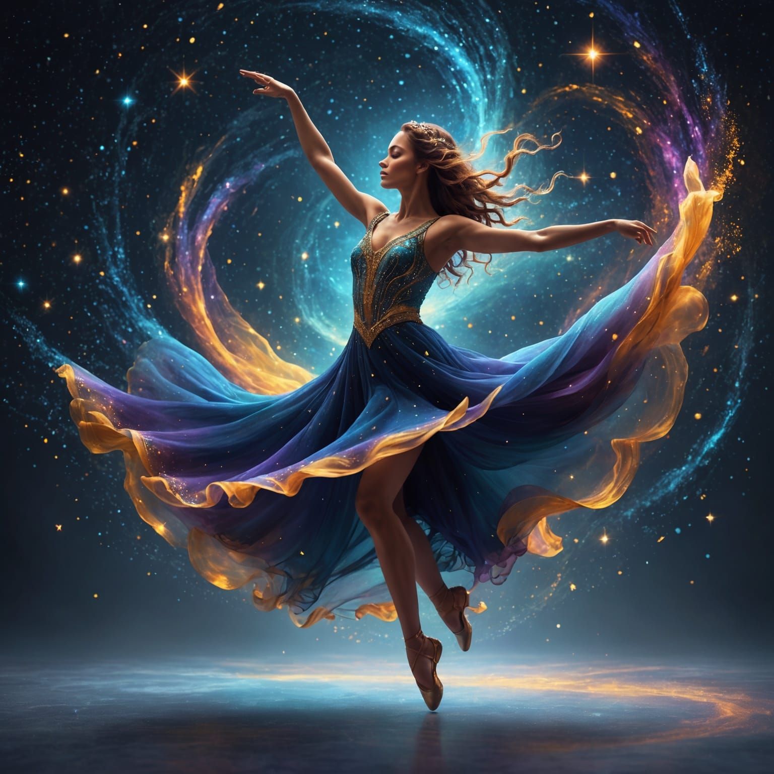 Cosmic Dancer: A Harmony of Movement and Galaxy