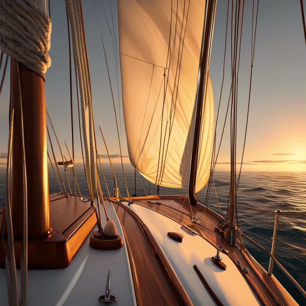 1958 Concordia Yawl at Sunrise on the Ocean