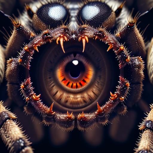 Tarantulas Crawling Out of an Eye: Macro Photorealism