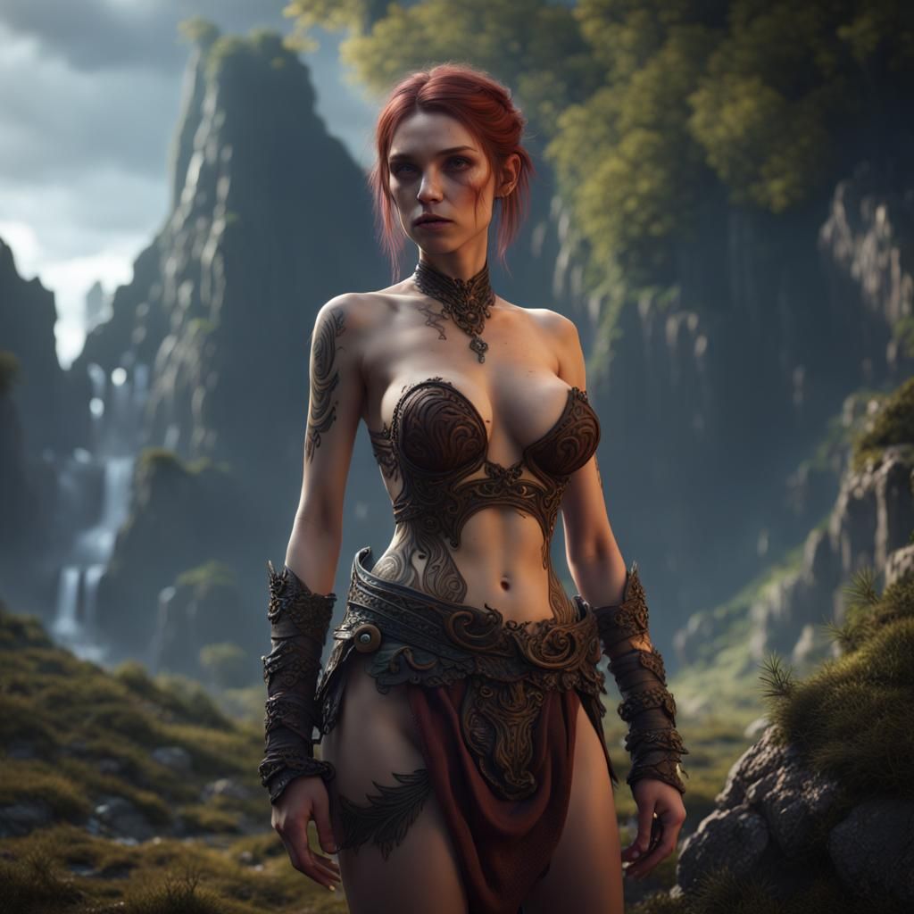 Fantasy Girl Warrior in Detailed Digital Painting