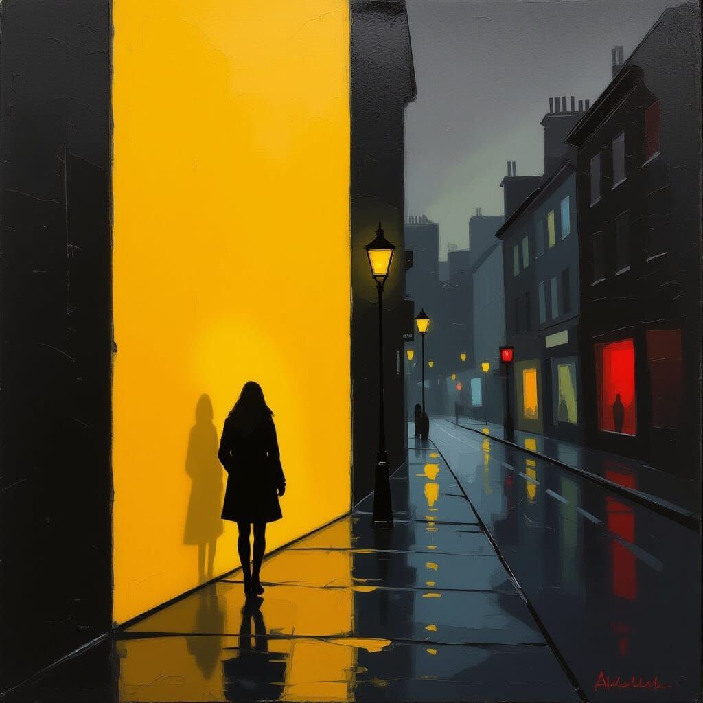 Vibrant Yellow Wall Section in Expressionist Impasto Style