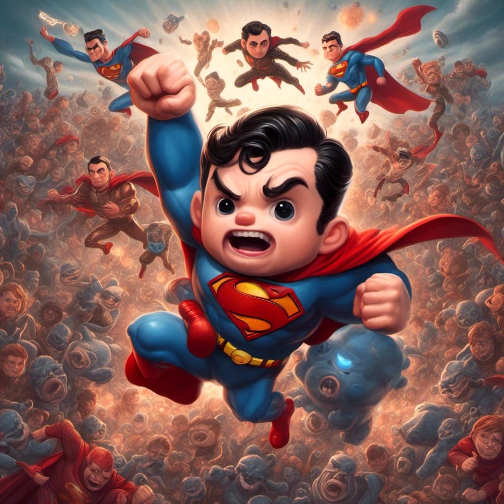 <lora:Kyoot:1.0> Superman fighting crime in the style of Mark Ryden Mark Brooks and Dan Mumford, comic book art, perfect...