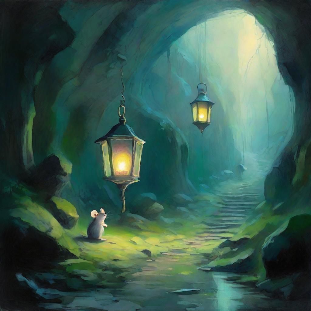 Mouse in Underworld: Expressionist Tunnels with Lantern
