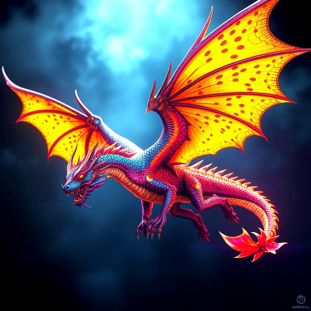 Fantasy Dragon in Hyperrealistic Dark Fantasy Style