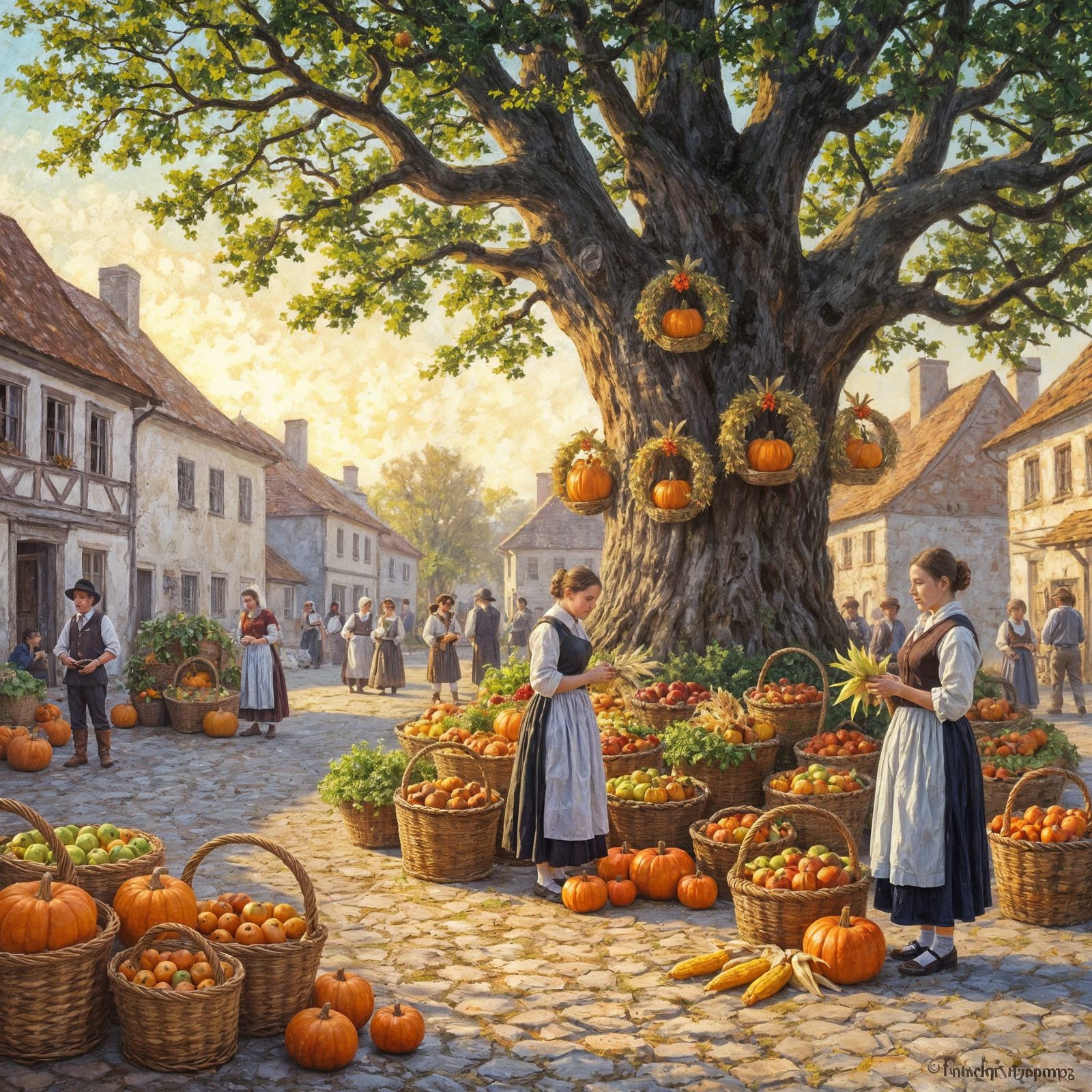 Bountiful Harvest Festival in Quaint Village Square