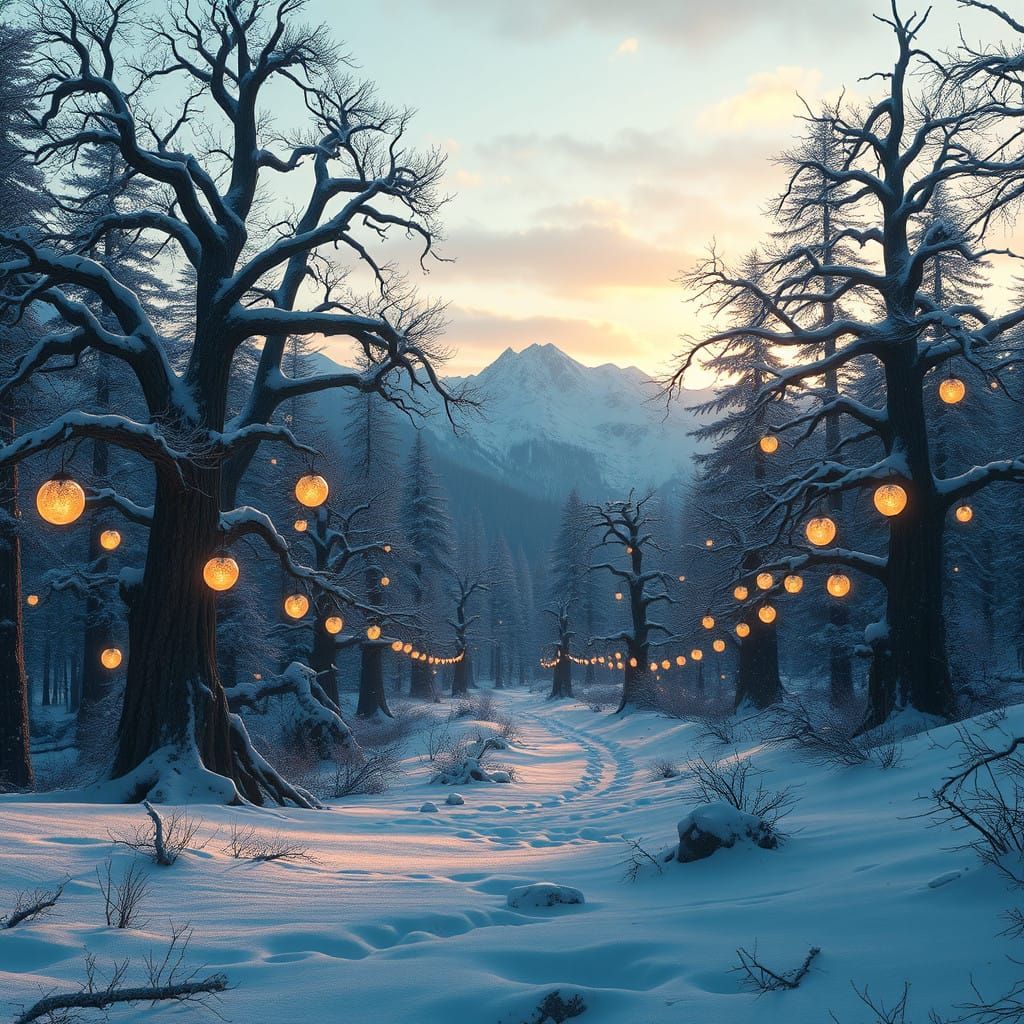 Winter Solstice in Mystical Forest