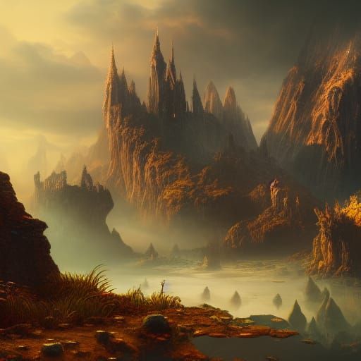Fantastical Sad Scene in Detailed Matte Painting