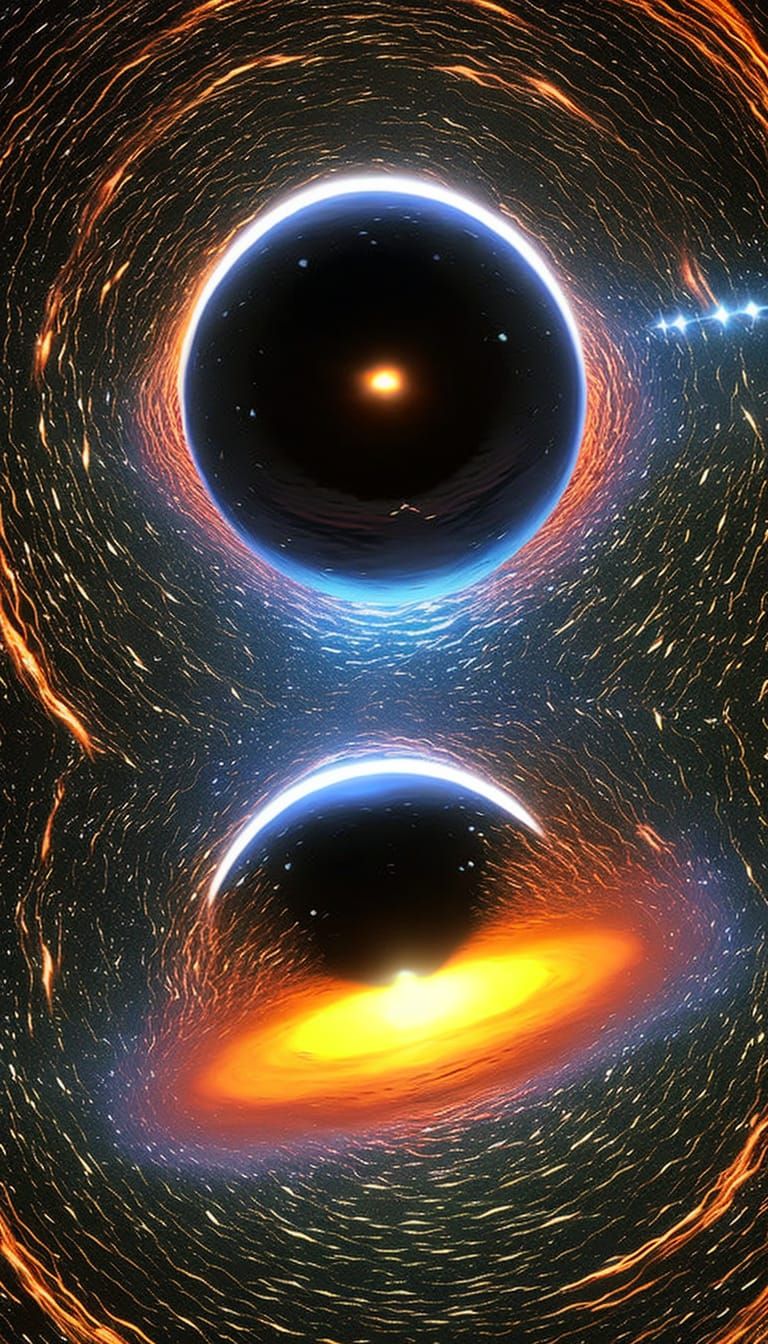 Hyper realistic raytracing super nova existing around a black hole