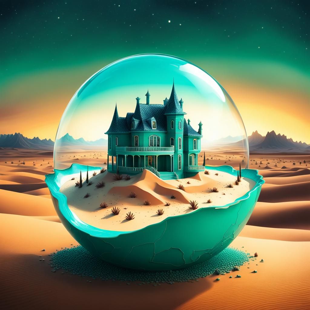 Emerald Dreamhouse in a Celestial Oasis