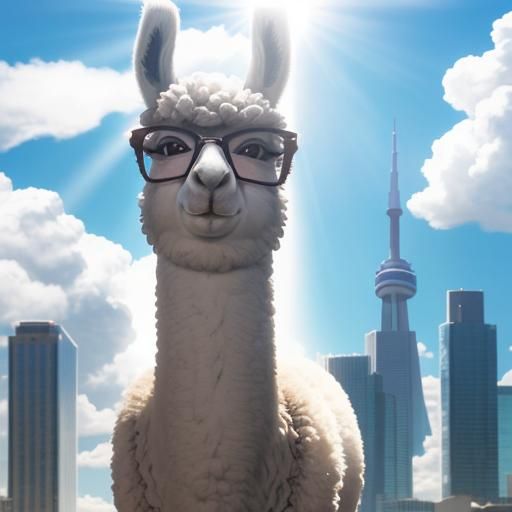Llama with Glasses at CN Tower